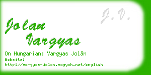 jolan vargyas business card